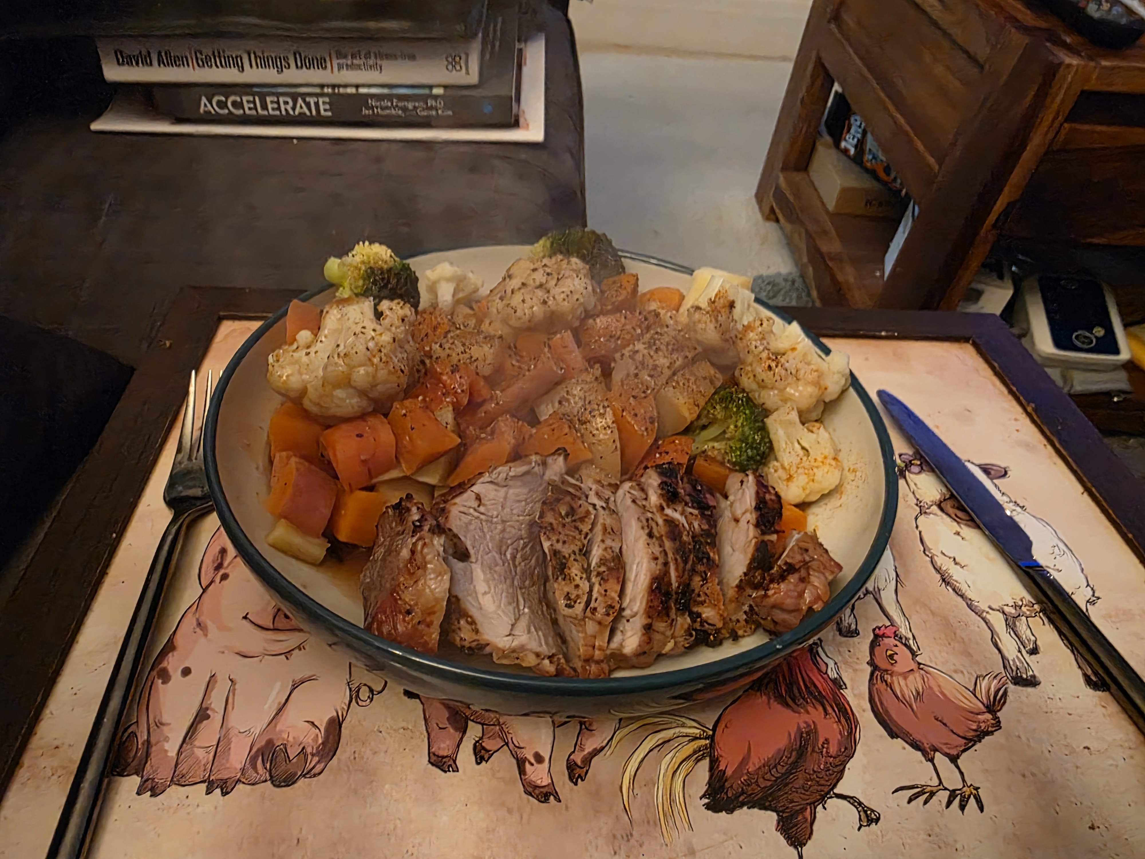 Herb-Roasted Chicken with Sweet Potato and Winter Vegetables