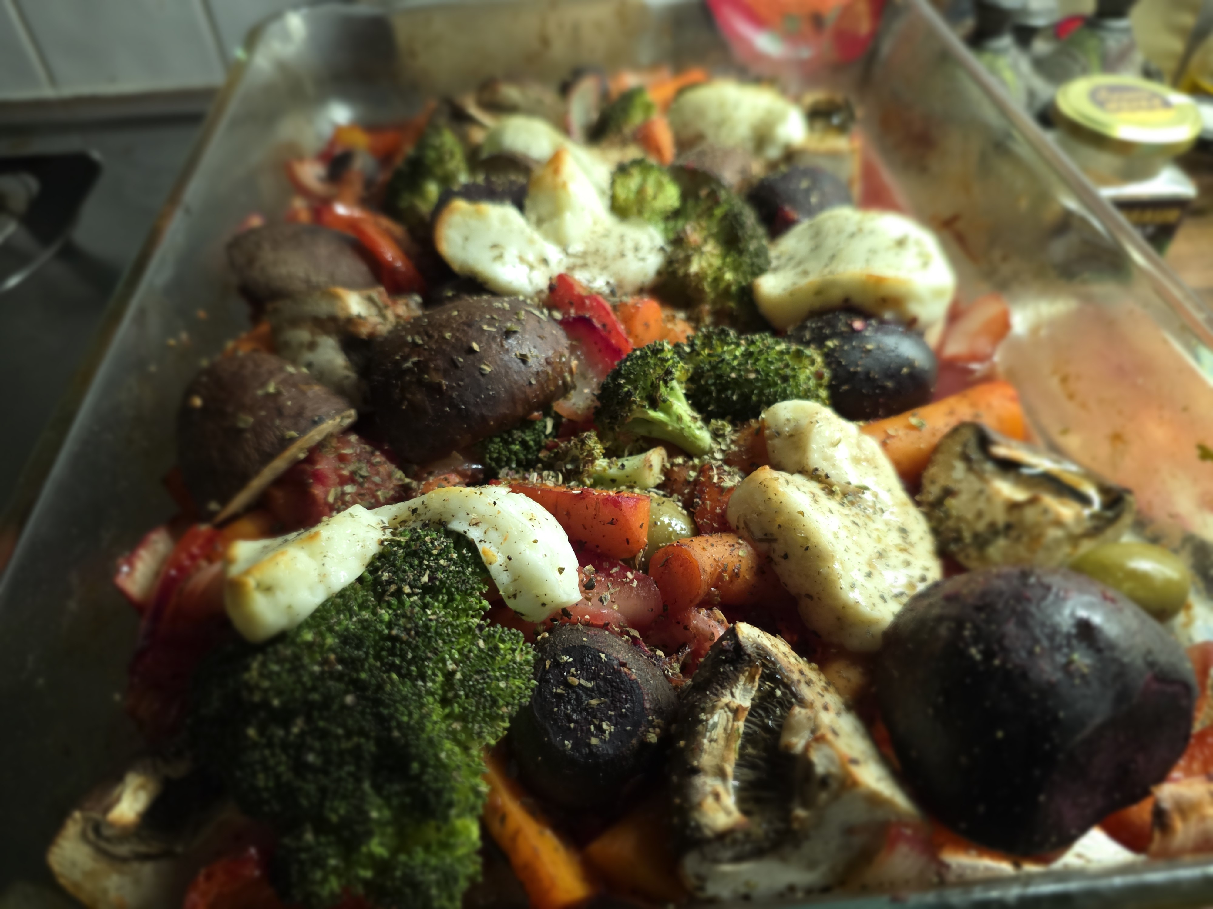 Roasted Mediterranean Vegetables with Fresh Mozzarella